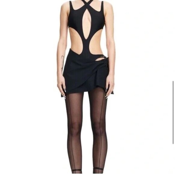 NWT Mugler x H&M Wool Mini Skirt 18 Night Out Going Out Wear Classy Skirt - Picture 7 of 10